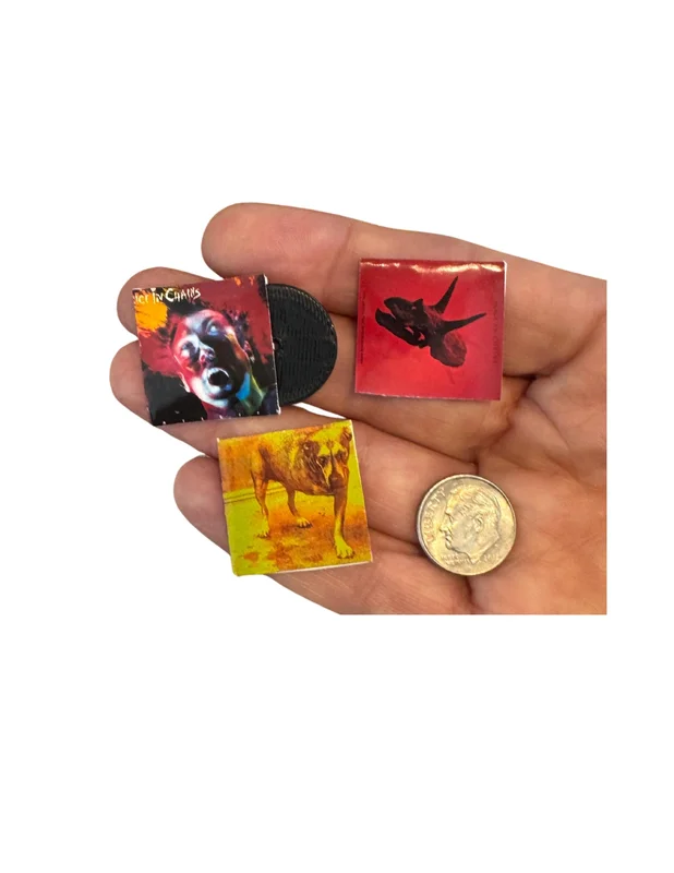 1:12 Scale Alice in Chains Miniature Vinyl Record, Fan Collectible