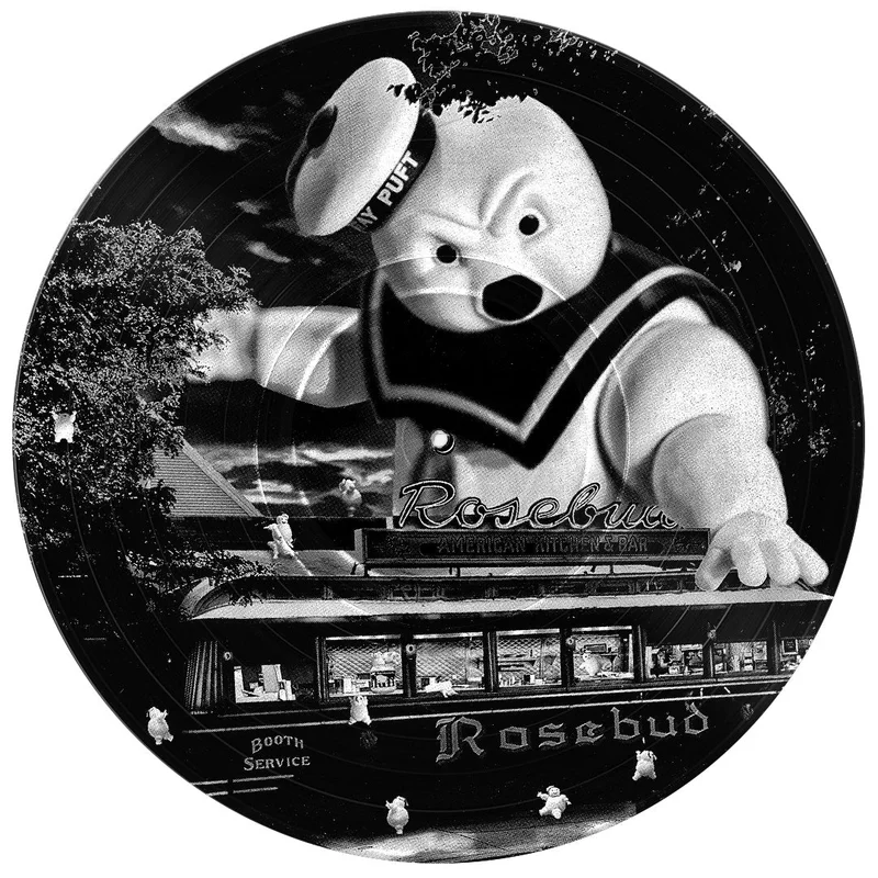 #129 Stay Puft Marshmallow Man Somerville Vinyl Record Photo Art Black and White Wall Art