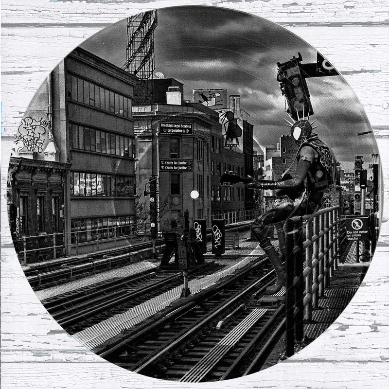 #140 Spider-Punk Vinyl Record Photo Art Black and White Wall Art