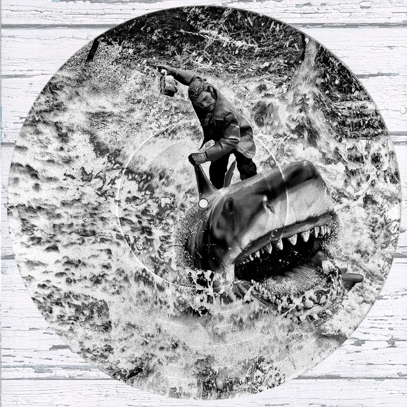 #141 Quint and Bruce Jaws Vinyl Record Photo Art Black and White Wall Art