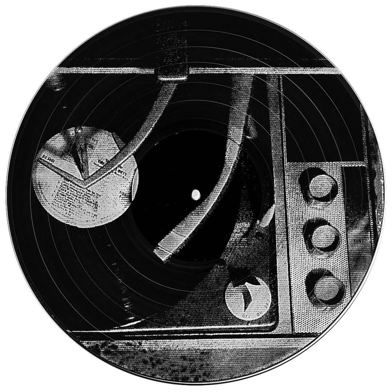 #58 Portable Record Player Vinyl Record Photo Art Black and White Wall Art