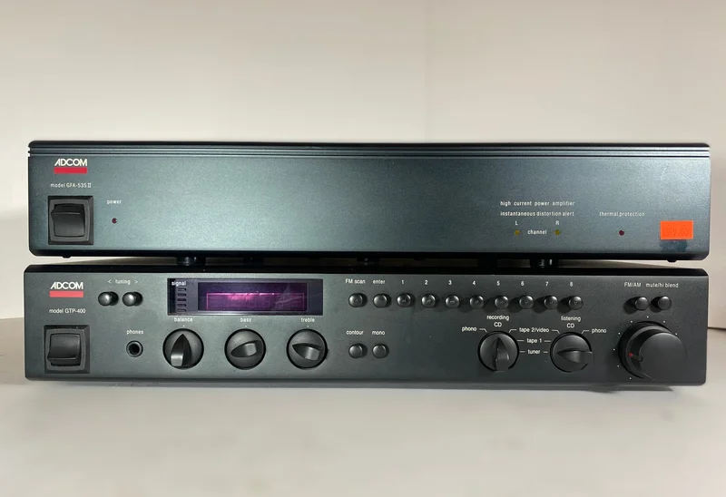 Adcom GFA-535 II Power Amplifier and GTP-400 Tuner/Preamp combo
