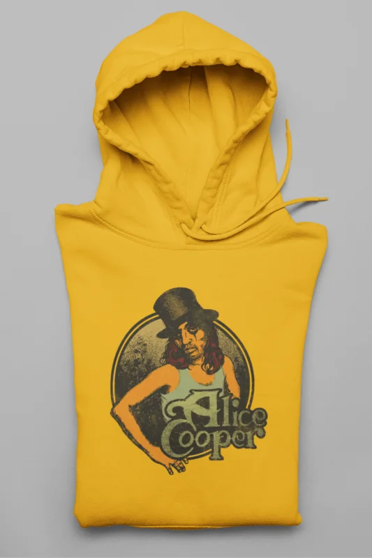 Alice Cooper Showtime 1976 Vintage Hoodie Gold