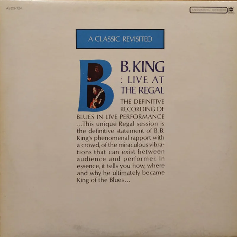 B.B. King-Live At The Regal LP Final Sale