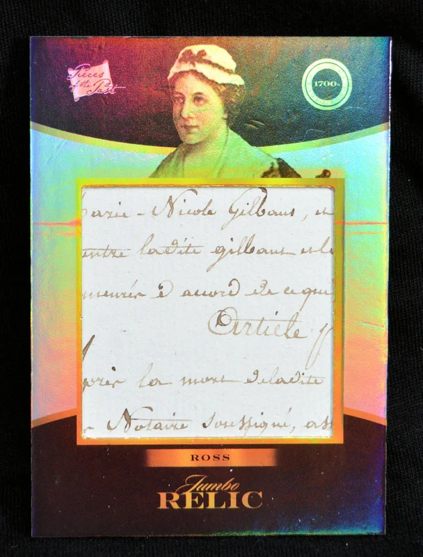 Betsy Ross - Jumbo Relic Card, Keepsake Pieces of the Past 1700s