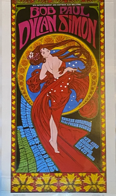 Bob Dylan Paul Simon 1999 Concert Poster MASSE