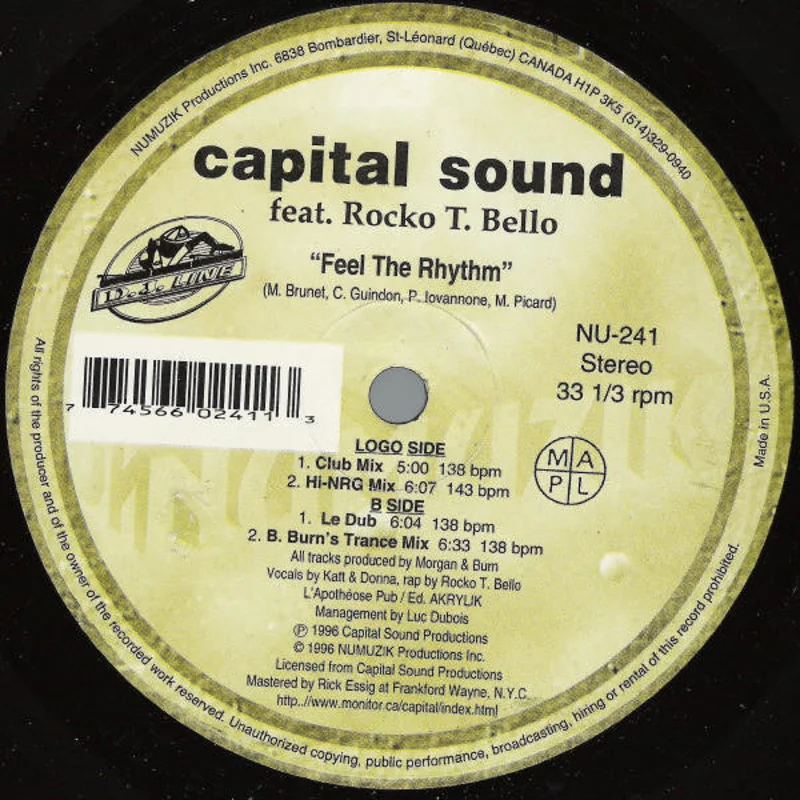 Capital Sound-Feel The Rhythm 12" Single