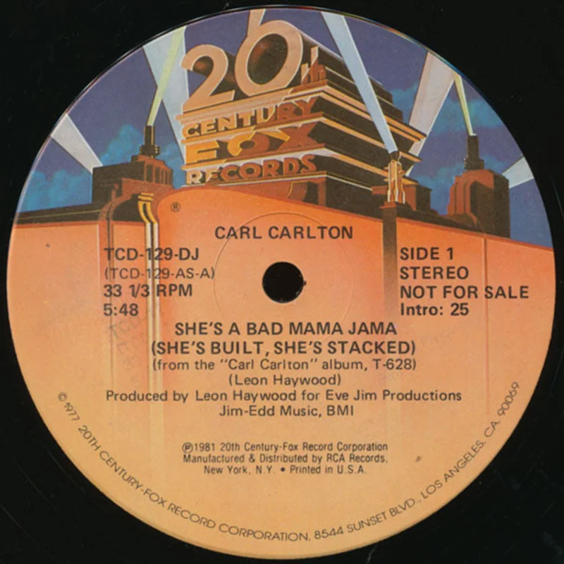 Carl Carlton-She's A Bad Mama Jama (She's Built, She's Stacked) 12" Single