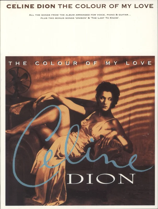 Celine Dion The Colour Of My Love Songbook UK Book