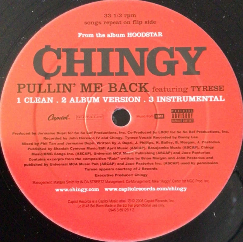Chingy-Pullin' Me Back 12" Single