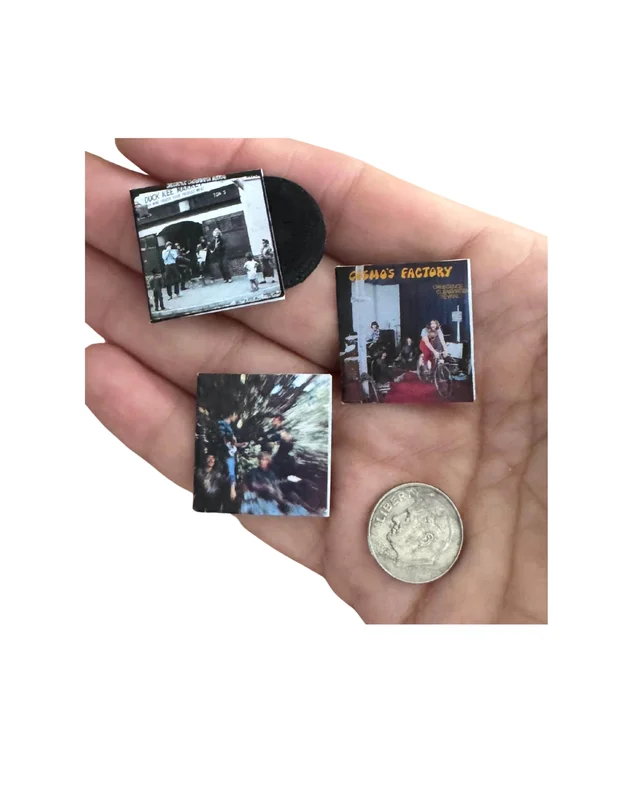 Creedence Clearwater Revival  Miniature CCR Vinyl Records  1:12 Scale Dollhouse Music Decor