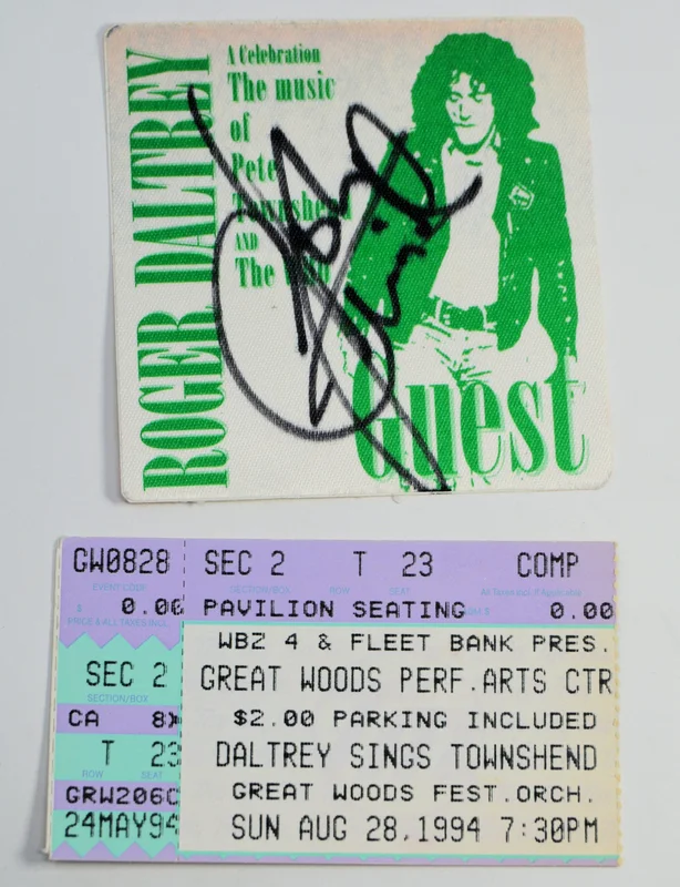 Daltrey, Roger - Entwistle Signed Backstage Pass