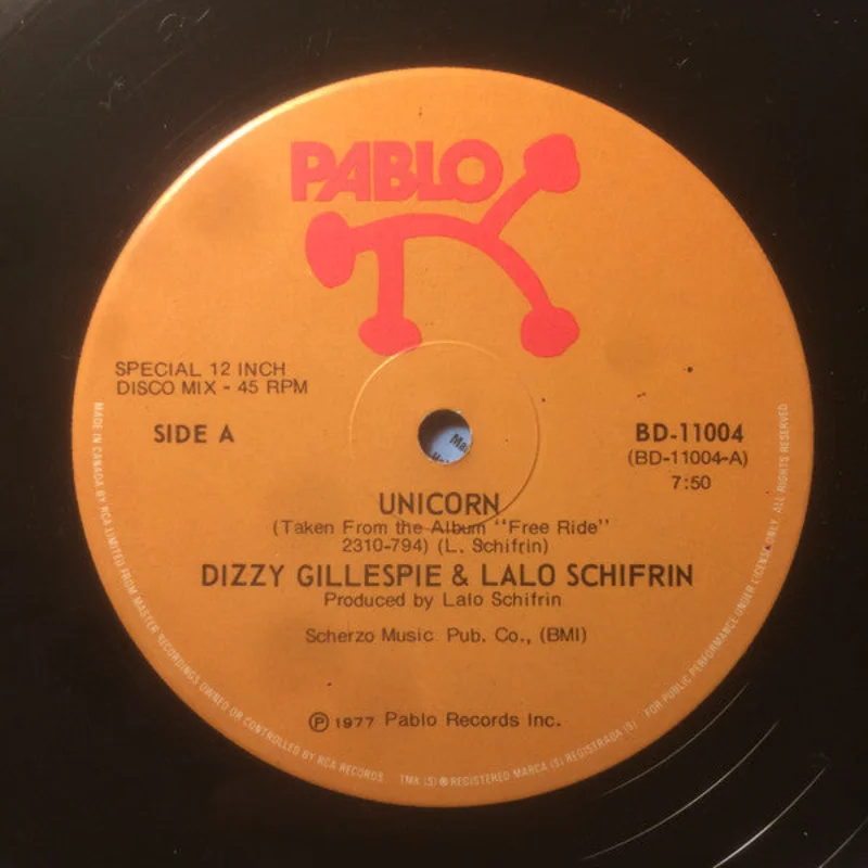 Dizzy Gillespie-Unicorn / Free Ride 12" Single