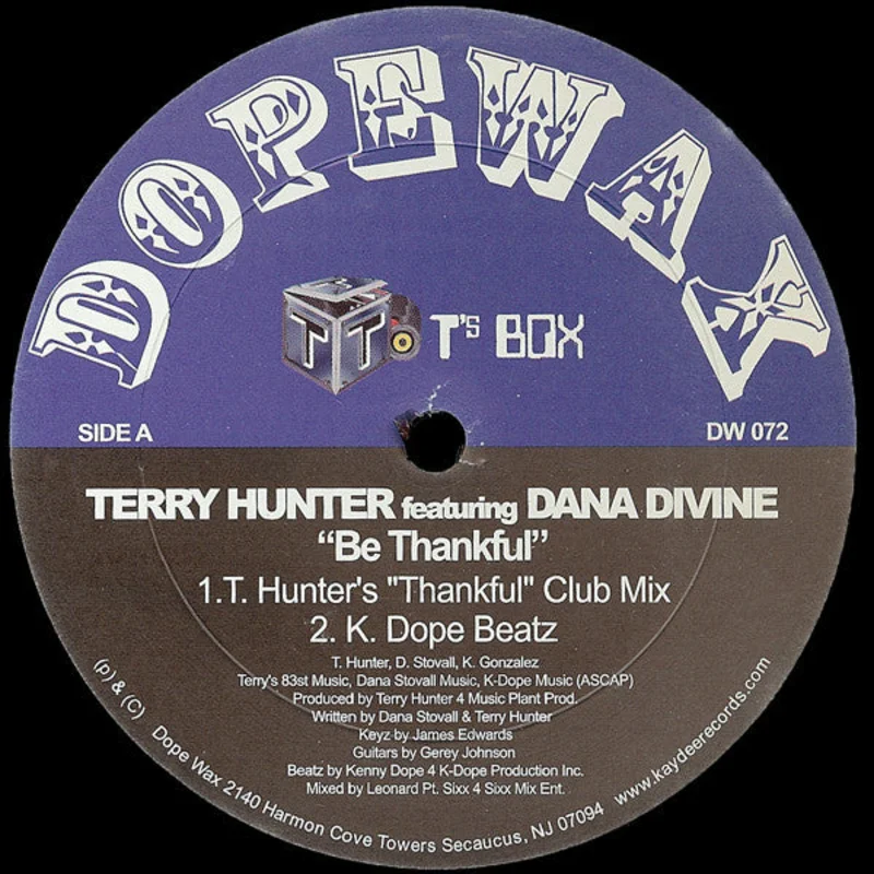 DW-072 Terry Hunter-Be Thankful DW-072 Terry Hunter-Be Thankful (Black Vinyl)