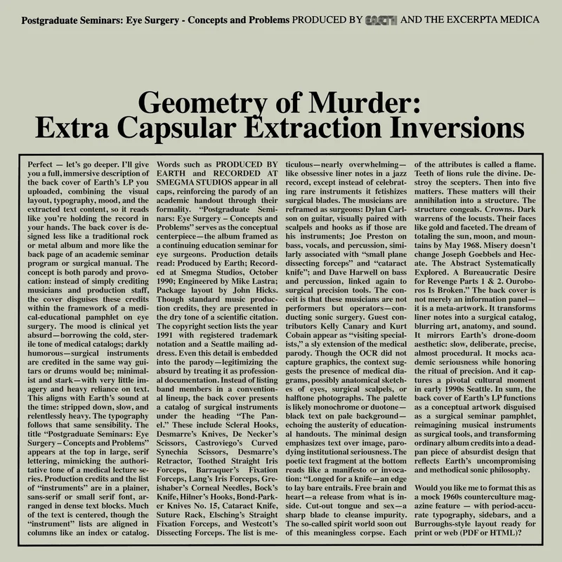 Earth x Black Noi$e - Geometry of Murder: The Extra Capsular Extraction Inversions