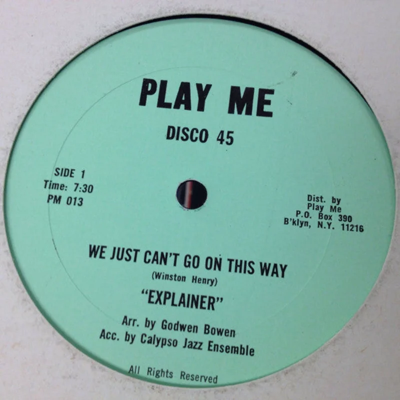 Explainer-We Just Can't Go On This Way 12" Single