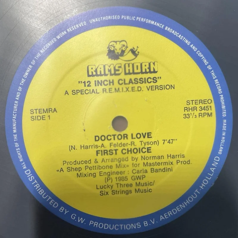 First Choice-Doctor Love (A Special R.E.M.I.X.E.D. Version) 12" Single