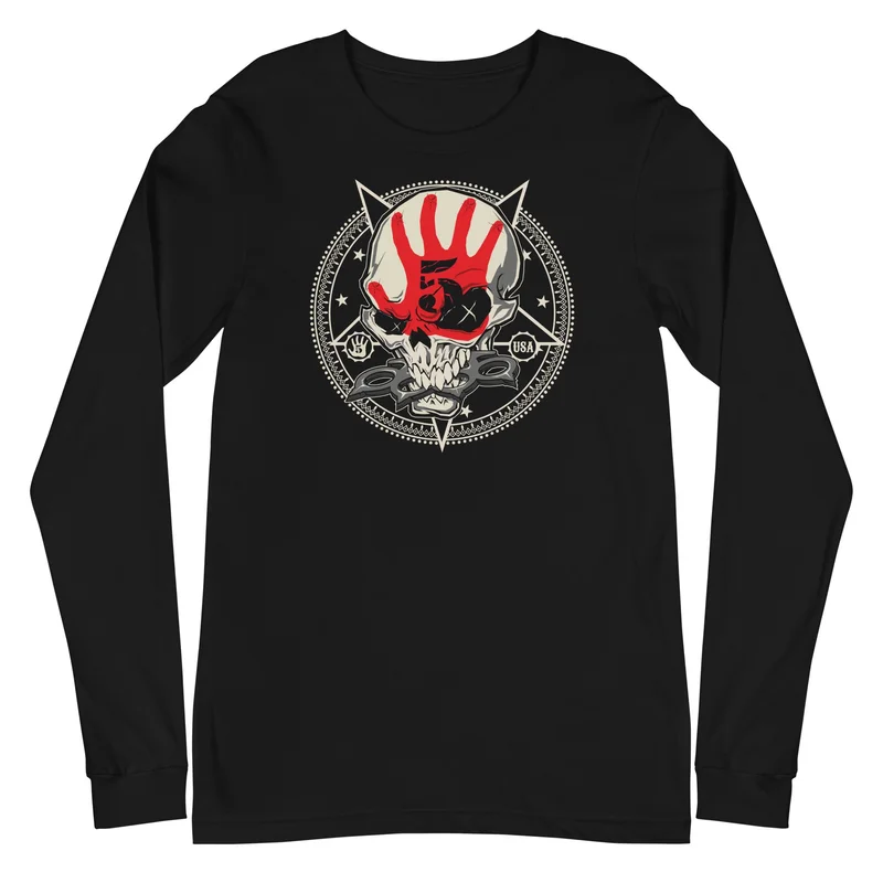 Five Finger Death Punch - Circle Logo Long Sleeve T-Shirt Black