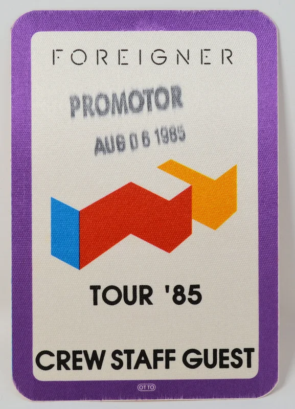 Foreigner - 1985 Backstage Pass