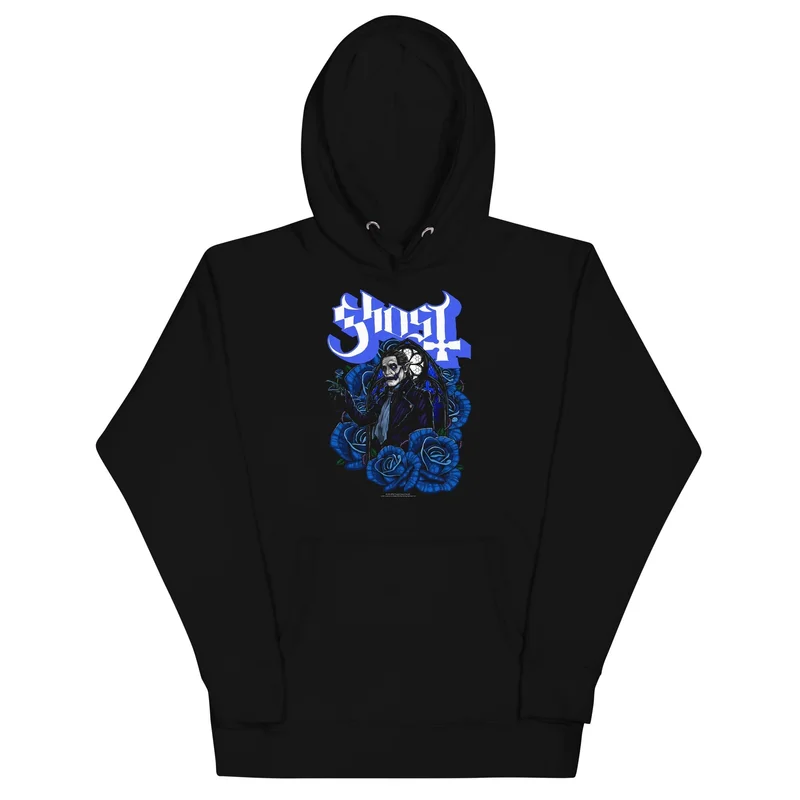 Ghost - Blue Roses Hoodie Black