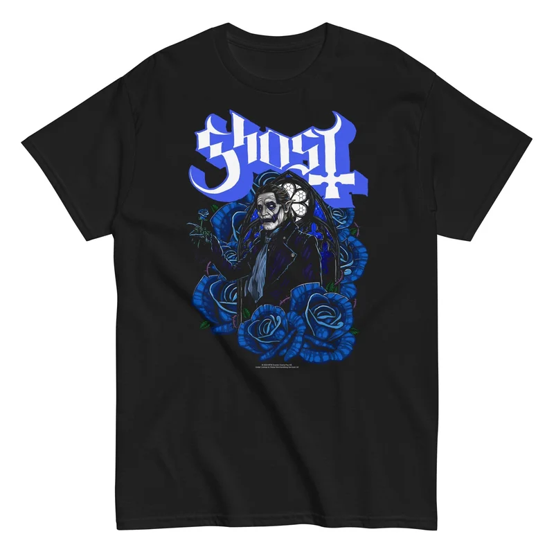 Ghost - Blue Roses T-Shirt Black