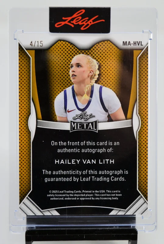 Hailey Van Lith - 2025 Leaf Metal Purple Autograph #'d 4/15