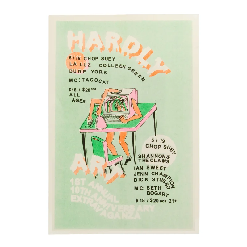 Hardly Art 10 Year Anniversary Show Poster