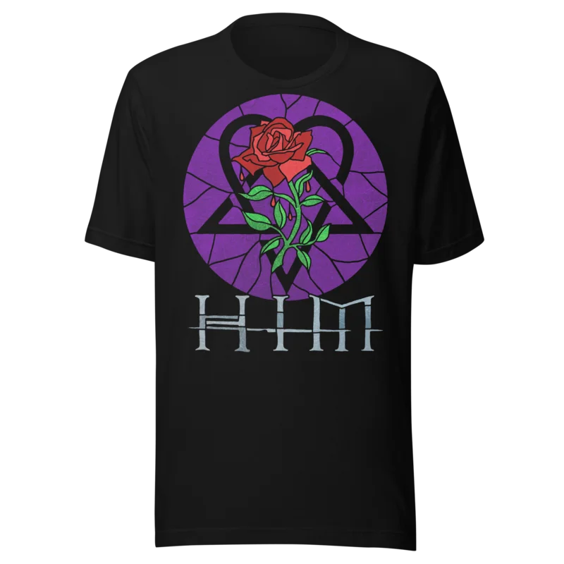 HIM - Stained Glass Jumbo Print T-Shirt Black