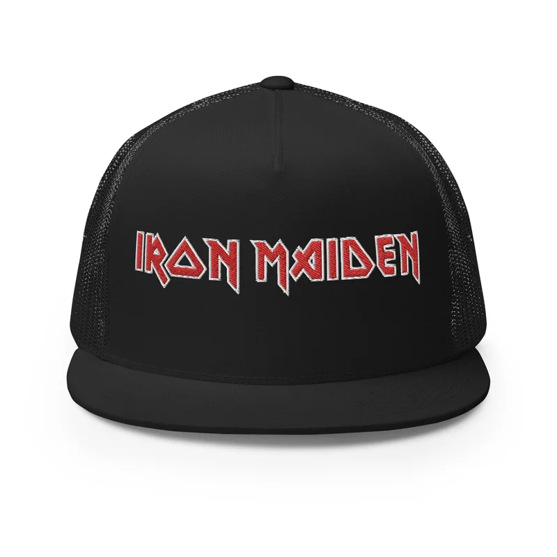 Iron Maiden - Logo Flat Brim Trucker Hat Black