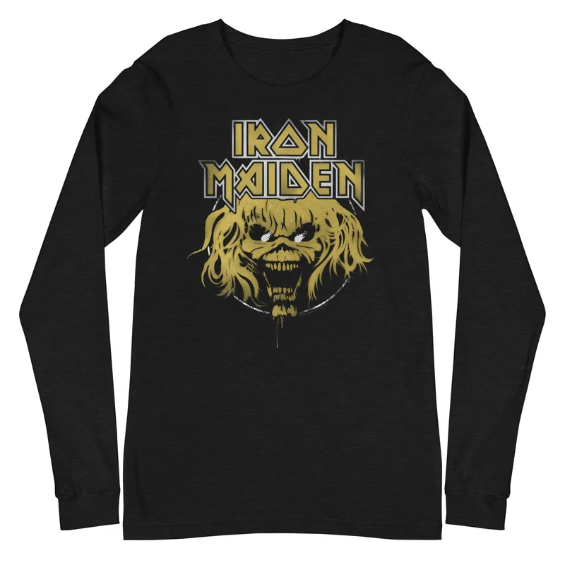 Iron Maiden - Stacked Logo Long Sleeve T-Shirt Black