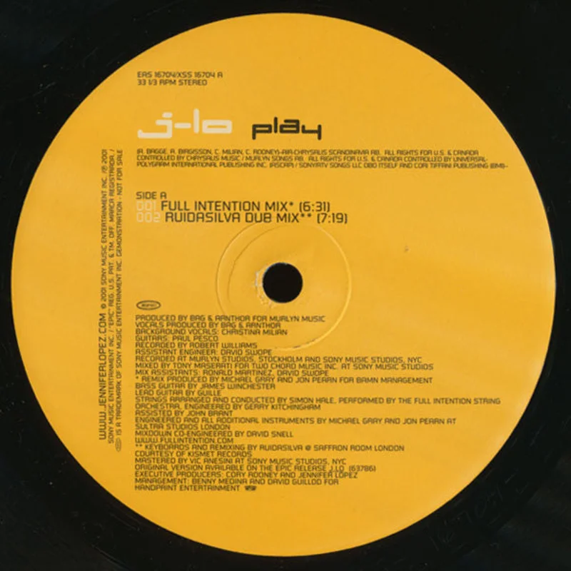 Jennifer Lopez-Play 12" Single