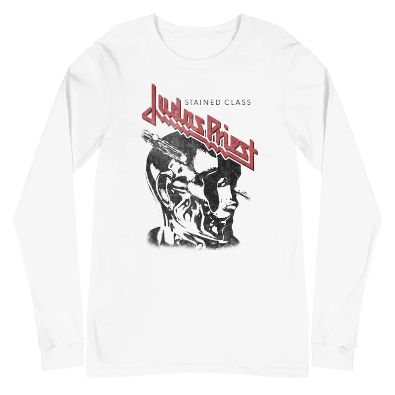 Judas Priest - Look Left Long Sleeve T-Shirt White