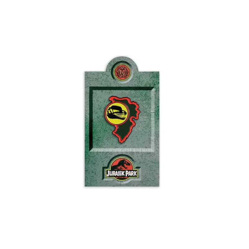 Jurassic Park Dilophosaurus Paddock Sign Enamel Pin
