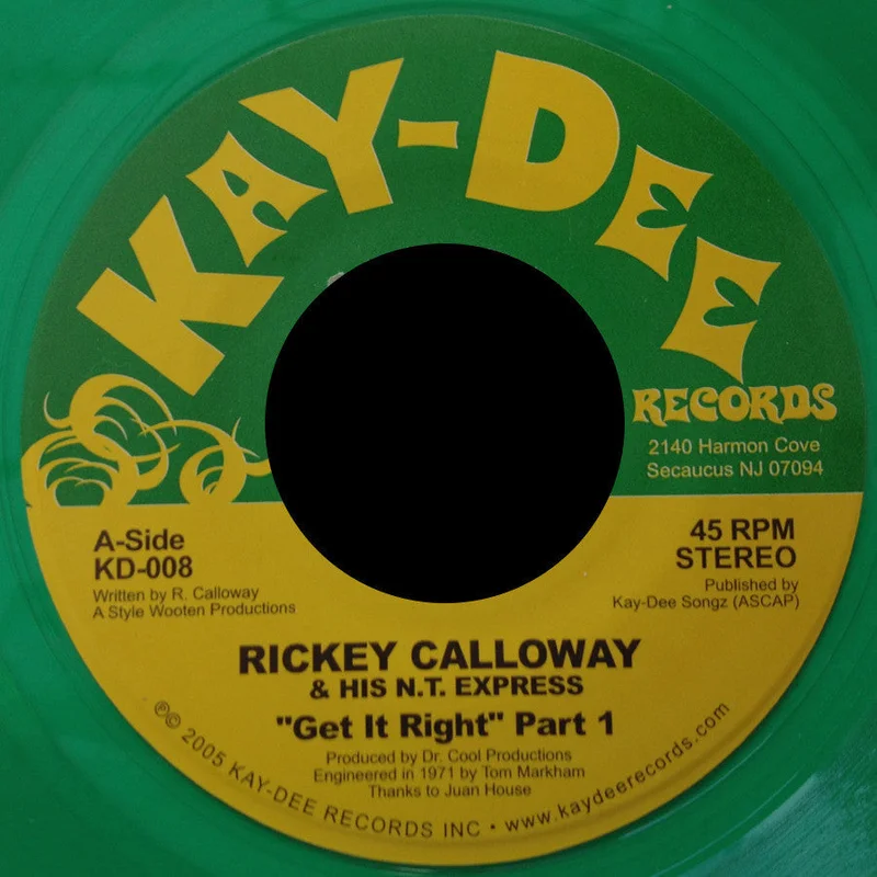 KD-008 Gettin' It Right (Kenny Dope Edit) - Rickey Calloway KD-008 Rickey Calloway-Gettin' It Right (Black Vinyl)
