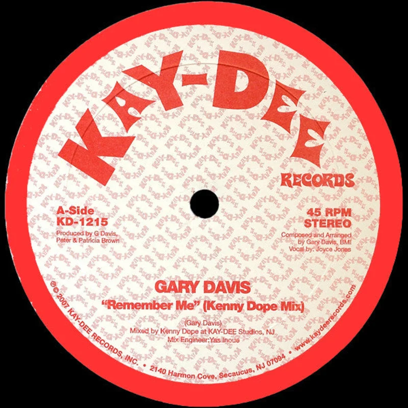 KD-1215 Remember Me / Kenny Dope Mix - Gary Davis KD-1215 Gary Davis-Remember Me (Black Vinyl)