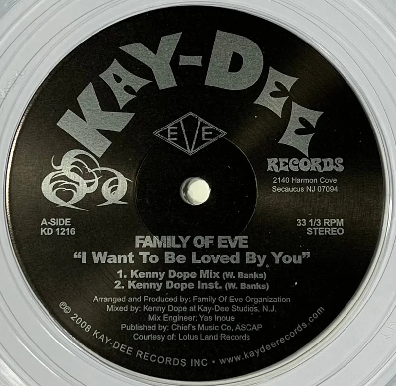 KD-1216 Family Of Eve - I Wanna Be Loved By You / Kenny Dope Mixes (Clear Vinyl) KD-1216 Family Of Eve-I Wanna Be Loved By You/Kenny Dope Mixes (Black Vinyl)