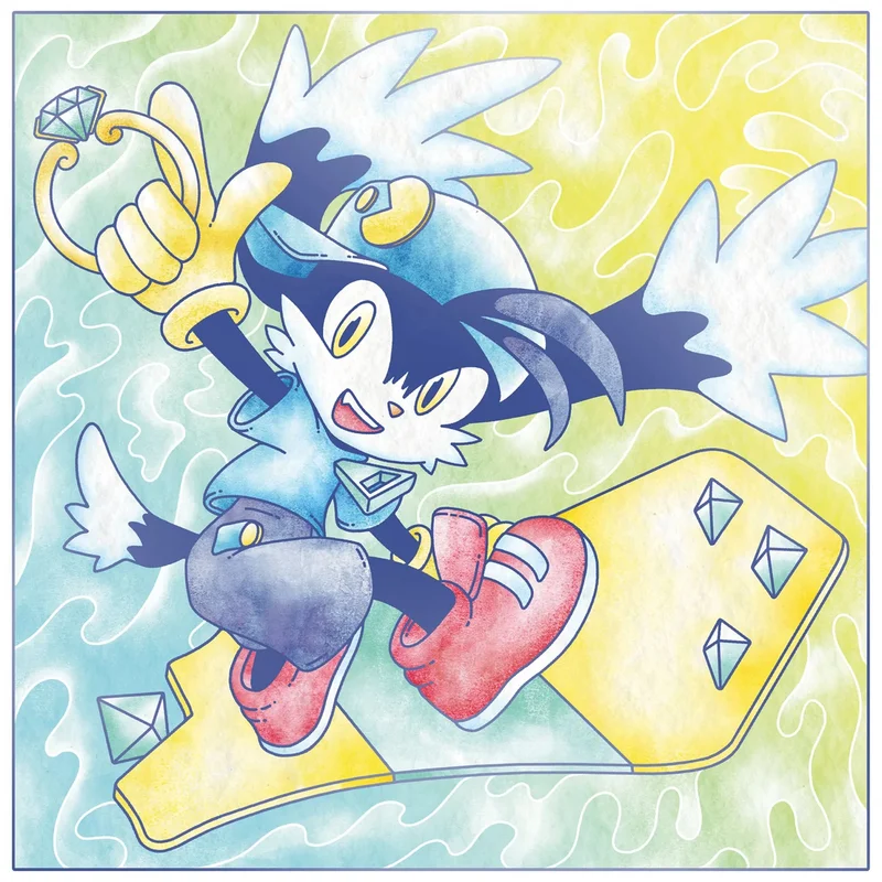 Klonoa 2: Lunateas Veil - Original Video Game Soundtrack 2xLP Blue and Yellow Swirl