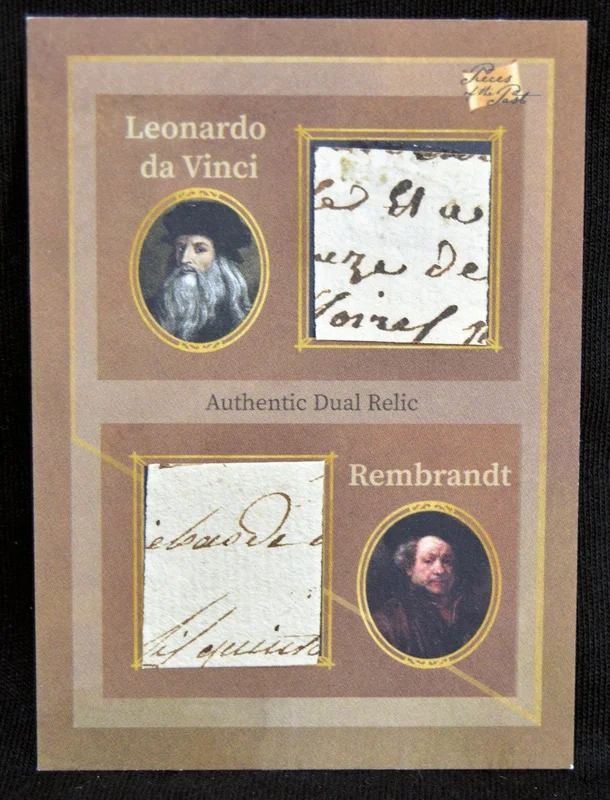 Leonardo Da Vinci & Rembrandt - Dual Relic, Keepsake Pieces of the Past