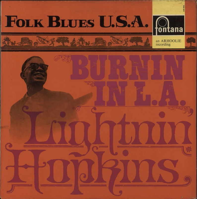 Lightnin' Hopkins Burnin' In L.A. UK Promo Vinyl LP