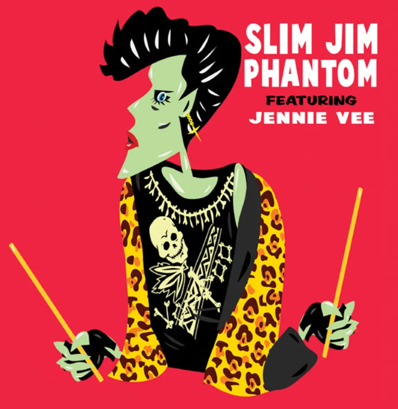 Locked Down In Love 7-inch by Slim Jim Phantom Featuring Jennie Vee Neon Pink
