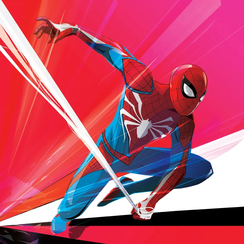 Marvel's Spider-Man Original Video Game Soundtrack 2XLP 180 Gram Red / Blue and Black Swirl