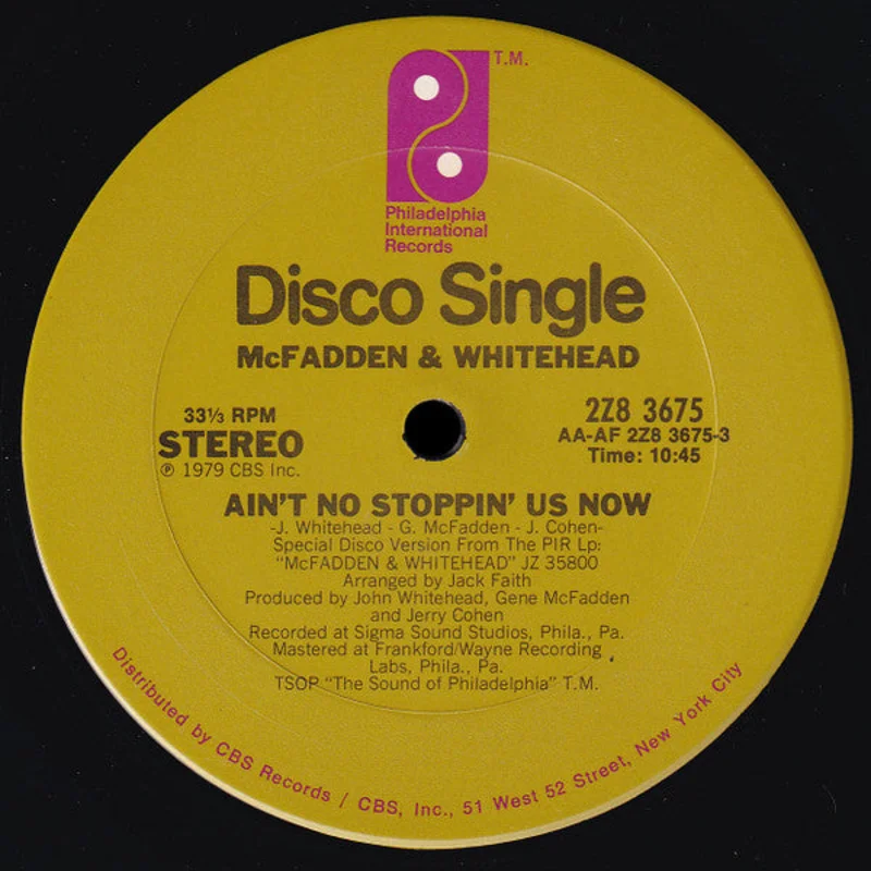 McFadden & Whitehead-Ain't No Stoppin' Us Now 12" Single