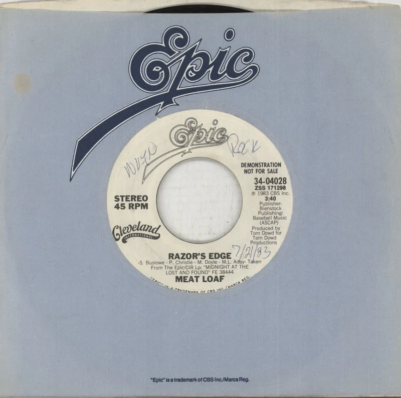 Meat Loaf Razor's Edge US Promo 7" vinyl