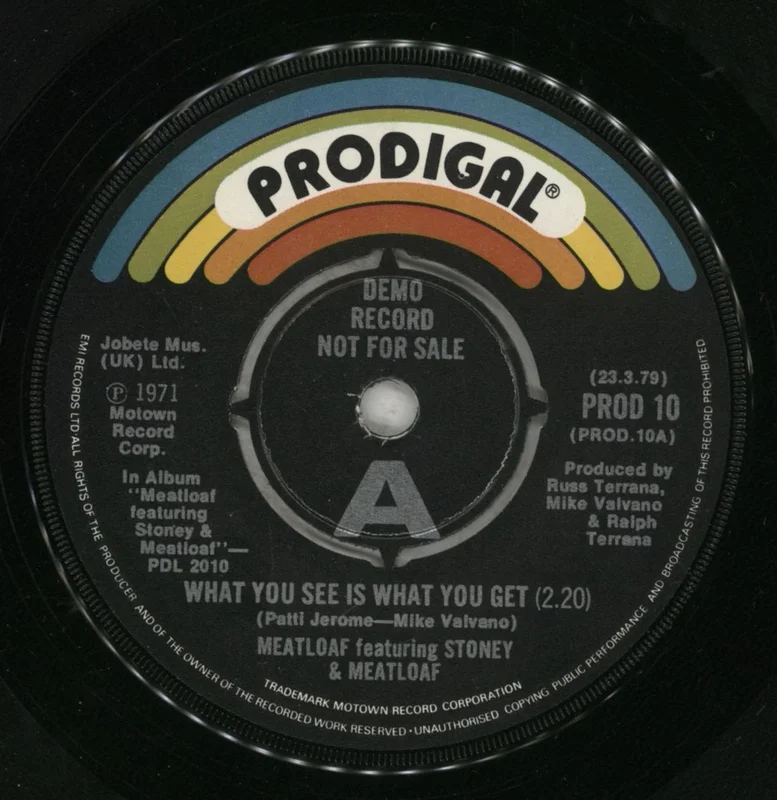 Meat Loaf What You See Is What You Get - A-Label UK Promo 7" vinyl