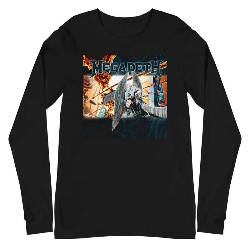 Megadeth - Angel Flames Long Sleeve T-Shirt Black