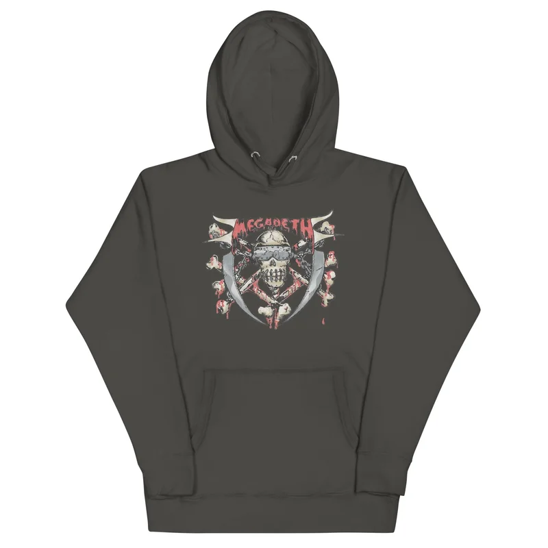 Megadeth - Hand Painted Vic Classic Hoodie Charcoal