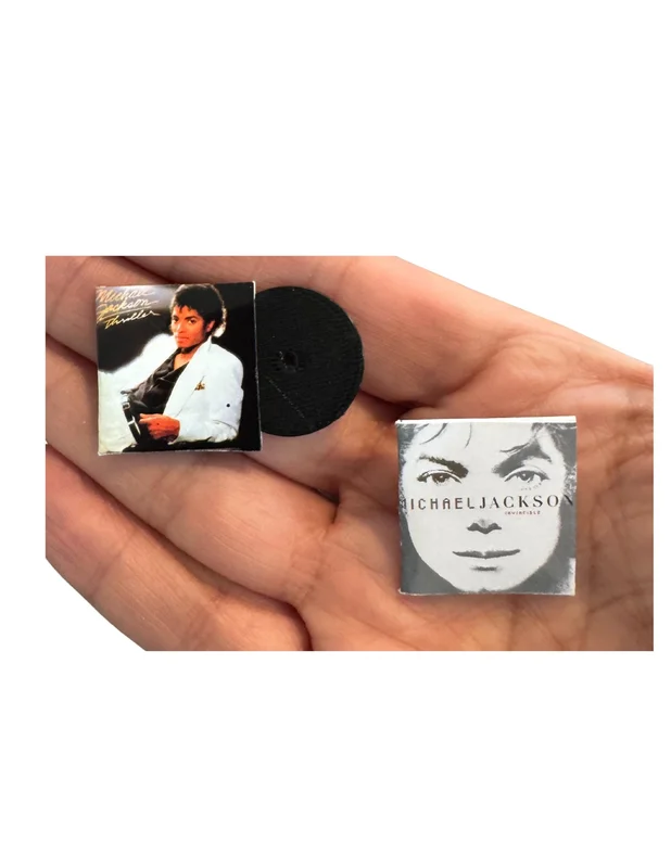 Mini Michael Jackson Vinyl Records: Dollhouse Music Decor