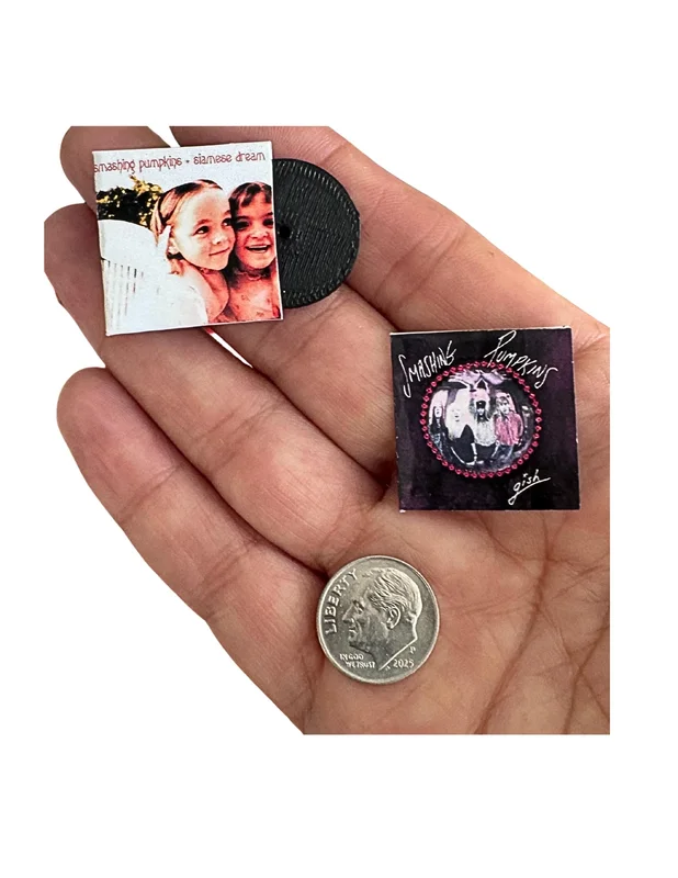 Mini Smashing Pumpkins Albums  1:12 Scale Dollhouse Vinyl Record Decor