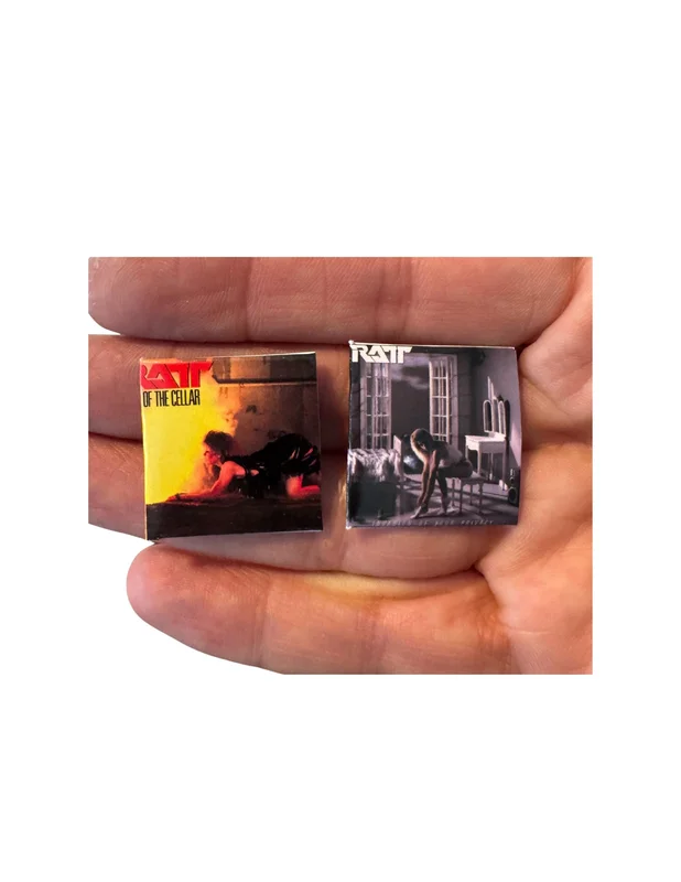 Miniature 1:12 Scale Ratt Vinyl Album Covers Dollhouse Decor