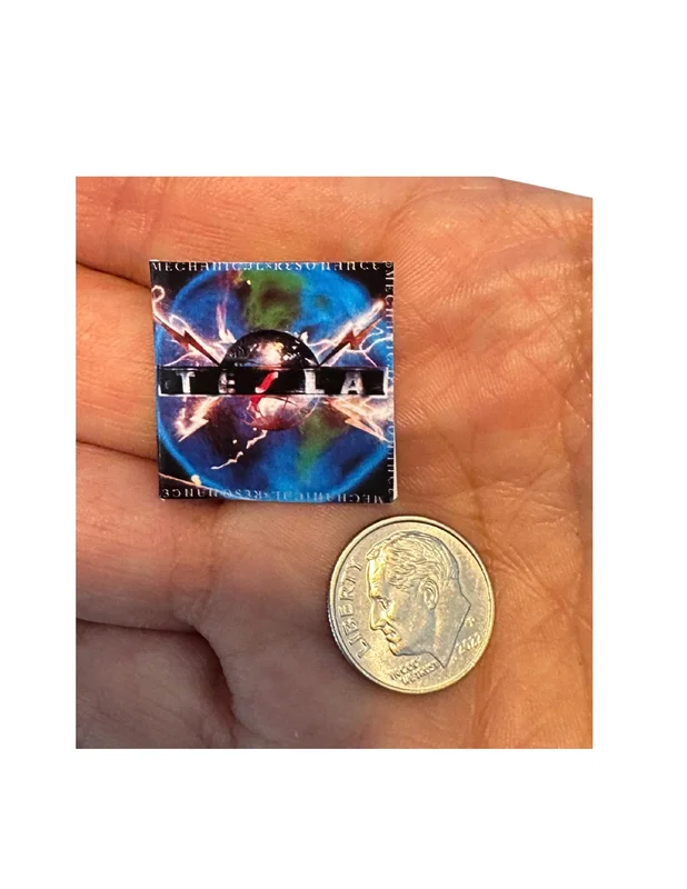 Miniature 1:12 Scale Tesla Vinyl Album Covers Mini Dollhouse Decor